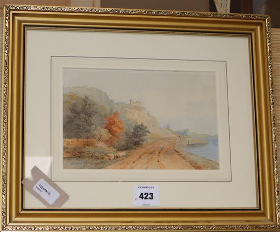 Thomas Baker of Leamington (1809-1869), watercolour River landscape, signed and dated 1836